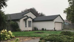 A Residential Cream Gutter Installation by Affordable Roofing & Gutter Company in Albany, Oregon