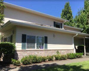 A Residential White Gutter Installation by Affordable Roofing & Gutter Company in Albany, Oregon