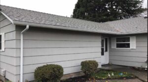 A Residential White Gutter Installation by Affordable Roofing & Gutter Company in Albany, Oregon