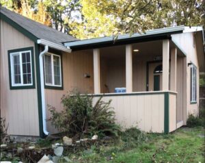 A Residential White Gutter Installation by Affordable Roofing & Gutter Company in Albany, Oregon