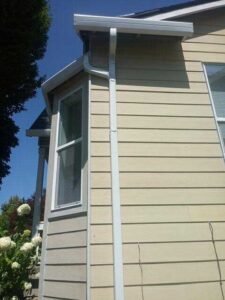 A Residential White Gutter Installation by Affordable Roofing & Gutter Company in Albany, Oregon