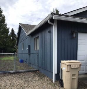 A Residential White Gutter Installation by Affordable Roofing & Gutter Company in Albany, Oregon