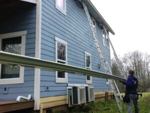 A Residential White Gutter Installation by Affordable Roofing & Gutter Company in Corvallis, Oregon