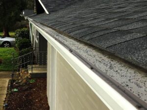 A Residential White Gutter Guard Installation by Affordable Roofing & Gutter Company in Eugene, Oregon