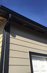 A Residential Black Gutter Installation by Affordable Roofing & Gutter Company in Eugene, Oregon