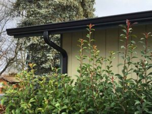 A Residential Black Gutter Installation by Affordable Roofing & Gutter Company in Eugene, Oregon