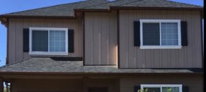 A Residential Chocolate Brown Gutter Installation by Affordable Roofing & Gutter Company in Eugene, Oregon