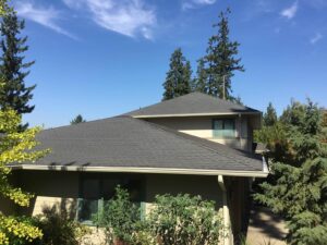 A Residential Cream Gutter Installation by Affordable Roofing & Gutter Company in Eugene, Oregon