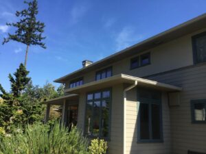 A Residential White Gutter Installation by Affordable Roofing & Gutter Company in Eugene, Oregon