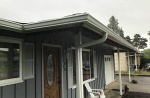 A Residential White Gutter Installation by Affordable Roofing & Gutter Company in Eugene, Oregon