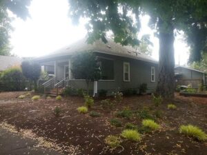 A Residential White Gutter Installation by Affordable Roofing & Gutter Company in Eugene, Oregon