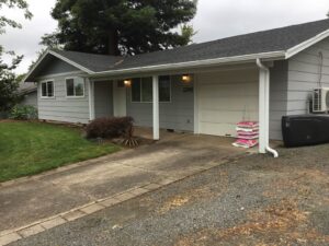 A Residential White Gutter Installation by Affordable Roofing & Gutter Company in Eugene, Oregon