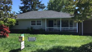 A Residential White Gutter Installation by Affordable Roofing & Gutter Company in Eugene, Oregon