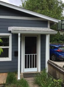 A Residential White Gutter Installation by Affordable Roofing & Gutter Company in Eugene, Oregon