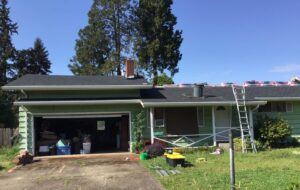 A Residential White Gutter Installation by Affordable Roofing & Gutter Company in Eugene, Oregon