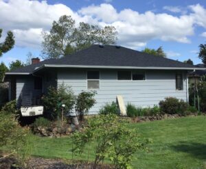 A Residential White Gutter Installation by Affordable Roofing & Gutter Company in Eugene, Oregon