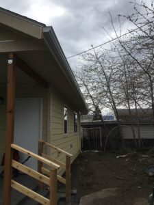 A Residential White Gutter Installation by Affordable Roofing & Gutter Company in Eugene, Oregon