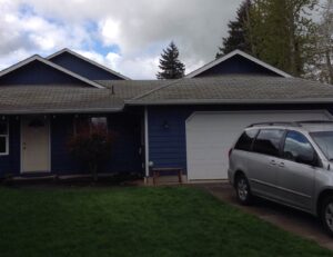 A Residential White Gutter Installation by Affordable Roofing & Gutter Company in Eugene, Oregon