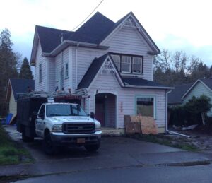 A Residential White Gutter Installation by Affordable Roofing & Gutter Company in Eugene, Oregon