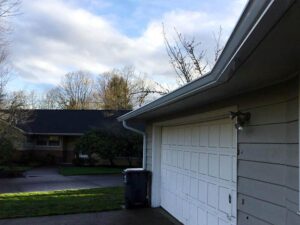 A Residential White Gutter Installation by Affordable Roofing & Gutter Company in Eugene, Oregon