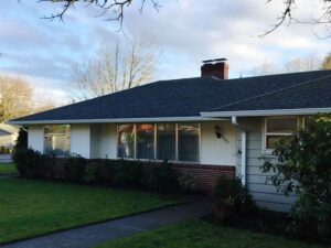 A Residential White Gutter Installation by Affordable Roofing & Gutter Company in Eugene, Oregon