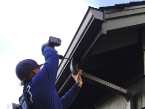 A Residential Black Gutter Installation by Affordable Roofing & Gutter Company in Lebanon, Oregon