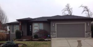 A Residential Black Gutter Installation by Affordable Roofing & Gutter Company in Lebanon, Oregon