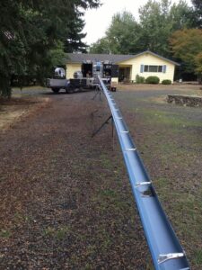 A Residential Tahoe Blue Gutter Installation by Affordable Roofing & Gutter Company in Lebanon, Oregon