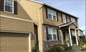 A Residential White Gutter Installation by Affordable Roofing & Gutter Company in Lebanon, Oregon