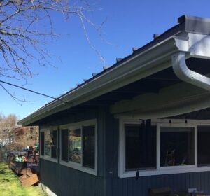 A Residential White Gutter Installation by Affordable Roofing & Gutter Company in Lebanon, Oregon