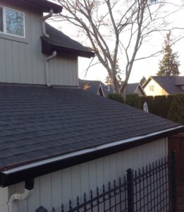 A Residential Black Gutter Installation by Affordable Roofing & Gutter Company in Portland, Oregon