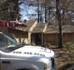 A Residential Cream Gutter Installation by Affordable Roofing & Gutter Company in Portland, Oregon