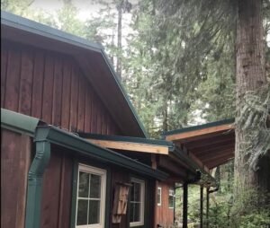 A Residential Forest Green Gutter Installation by Affordable Roofing & Gutter Company in Portland, Oregon