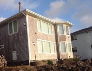 A Residential White Gutter Installation by Affordable Roofing & Gutter Company in Portland, Oregon