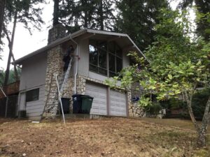 A Residential White Gutter Installation by Affordable Roofing & Gutter Company in Portland, Oregon