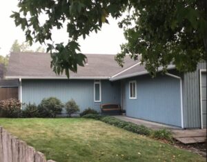 A Residential White Gutter Installation by Affordable Roofing & Gutter Company in Portland, Oregon