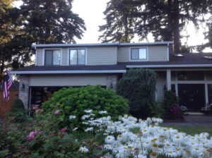 A Residential White Gutter Installation by Affordable Roofing & Gutter Company in Portland, Oregon