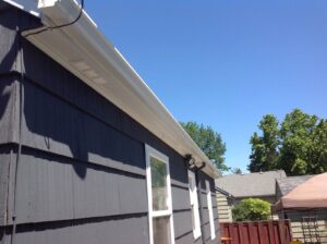 A Residential White Gutter Installation by Affordable Roofing & Gutter Company in Portland, Oregon