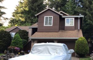 A Residential White Gutter Installation by Affordable Roofing & Gutter Company in Portland, Oregon