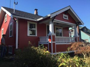 A Residential White Gutter Installation by Affordable Roofing & Gutter Company in Portland, Oregon