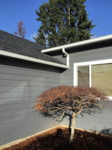 A Residential White Gutter Installation by Affordable Roofing & Gutter Company in Salem, Oregon