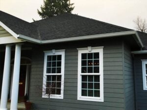 A Residential White Gutter Installation by Affordable Roofing & Gutter Company in Salem, Oregon