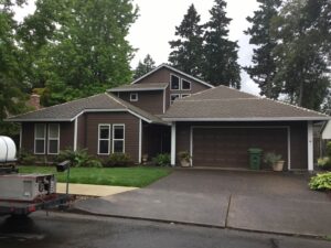 A Residential White Gutter Installation by Affordable Roofing & Gutter Company in Salem, Oregon