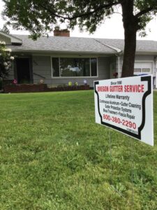 A Residential White Gutter Installation by Affordable Roofing & Gutter Company in Salem, Oregon