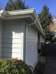 A Residential White Gutter Installation by Affordable Roofing & Gutter Company in Salem, Oregon