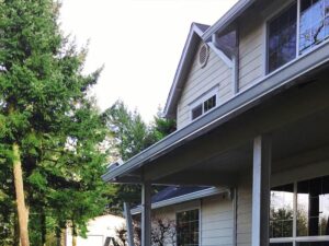 A Residential White Gutter Installation by Affordable Roofing & Gutter Company in Salem, Oregon