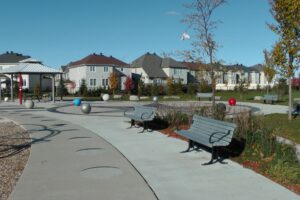 Neighborhood park and playground empty,